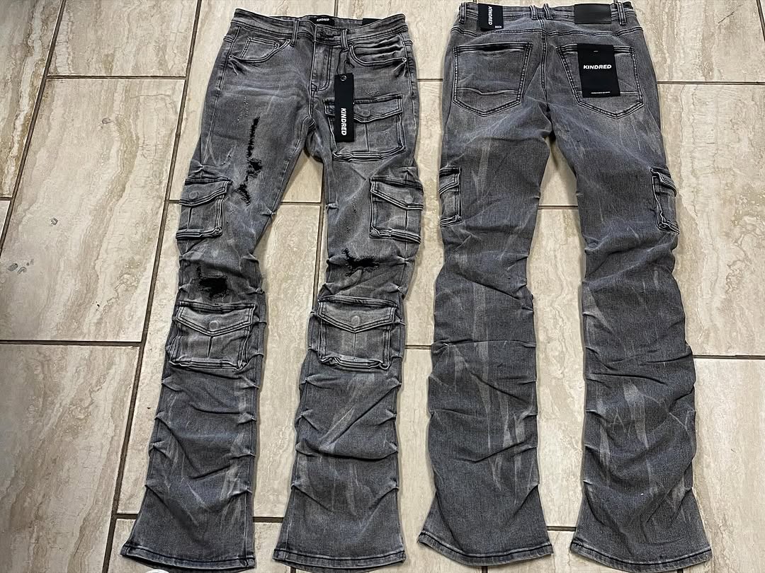 Faded Charcoal Cargo Stack Jeans