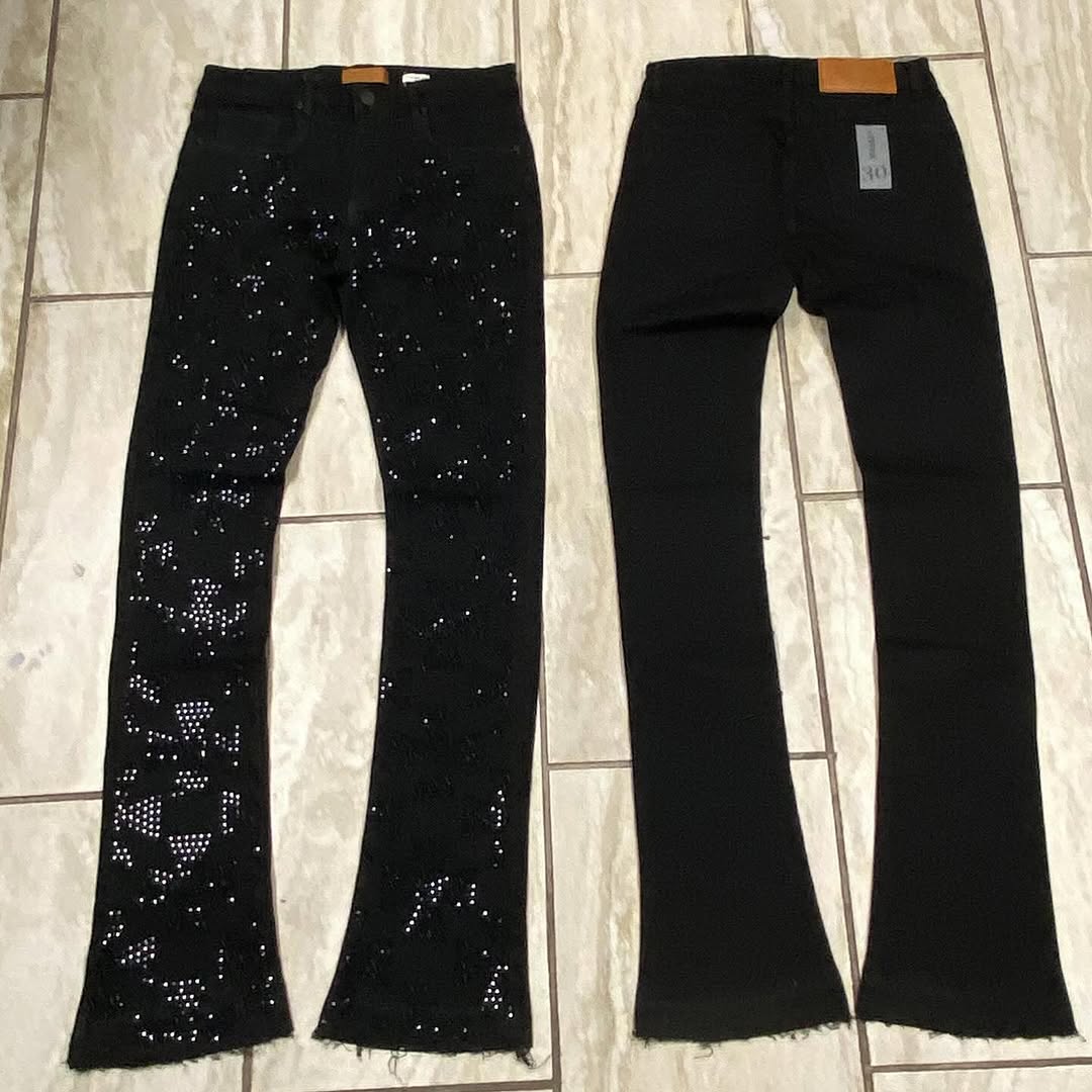 Chrome Heart Style Stacked Pants